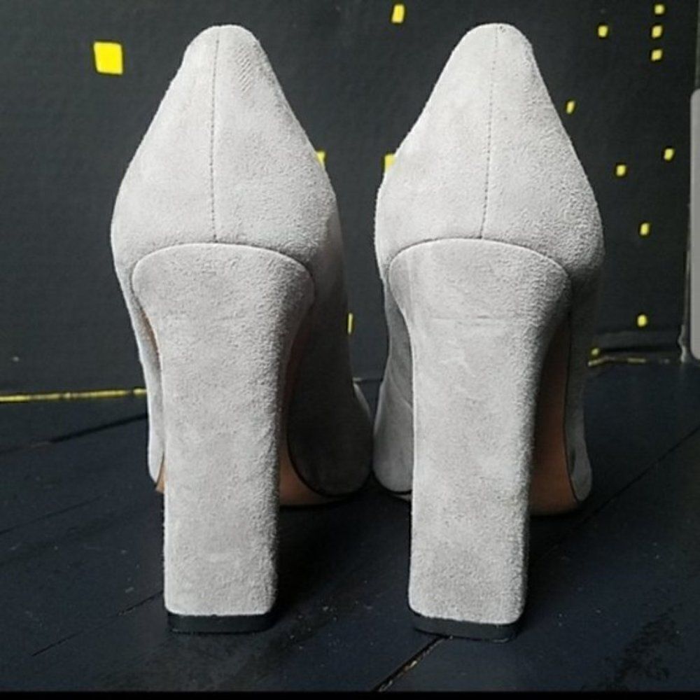 Talbots Grey Suede Square Block Heels - Picture 5 of 9